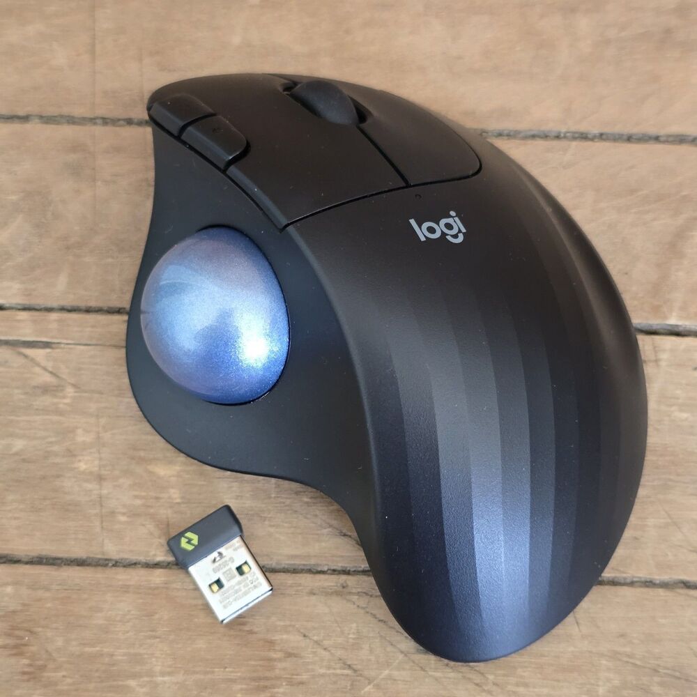 Logitech ERGO M575 Wireless Trackball Mouse Black With Dongle Recevier Tested